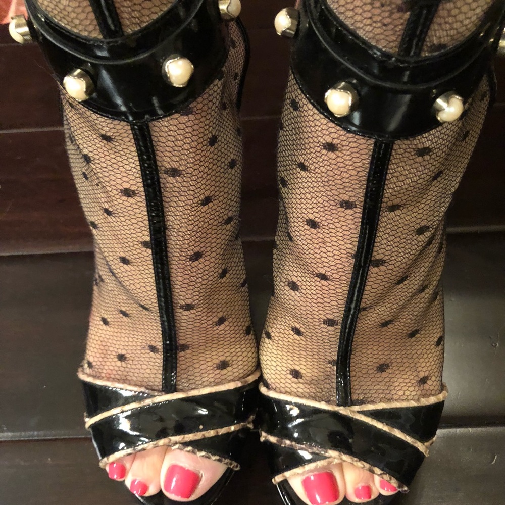 Jason Wu Italian calf & patent leather mesh bootie